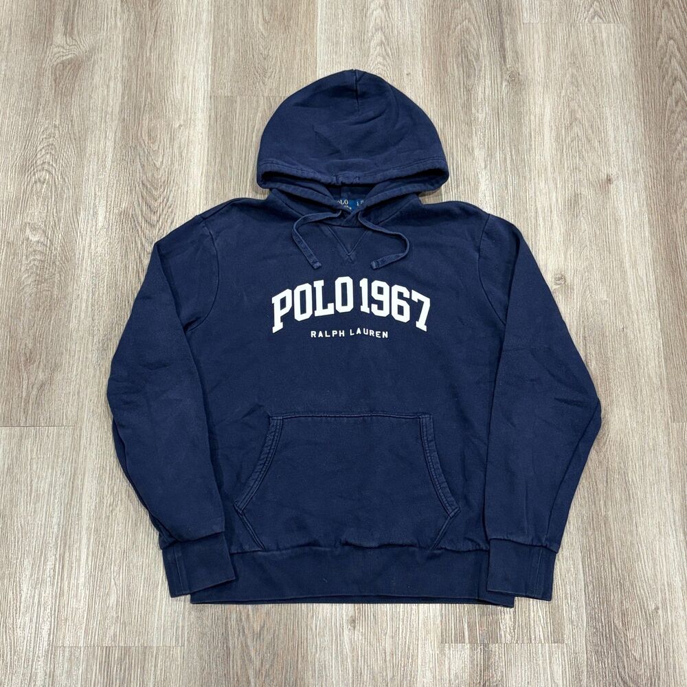 Polo Ralph Lauren Polo 1967 Pullover Hoodie Men's Size Large Navy Blue Jumper